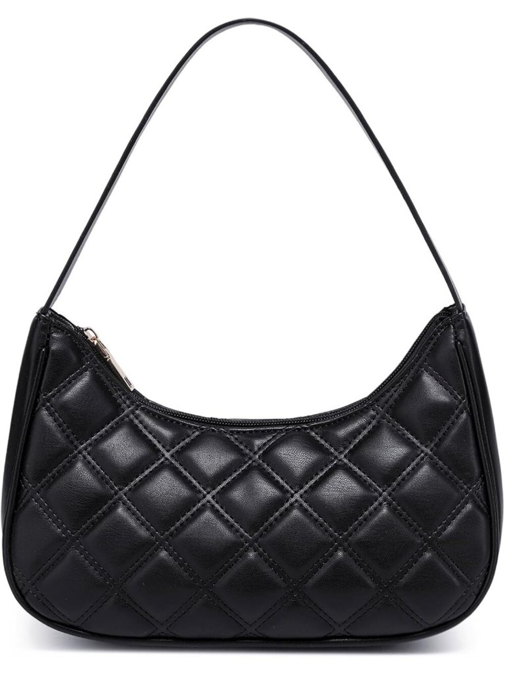 Women's Lattice Black Cute Hobo Mini Tote Handbag Underarm Purse Shoulder Bag